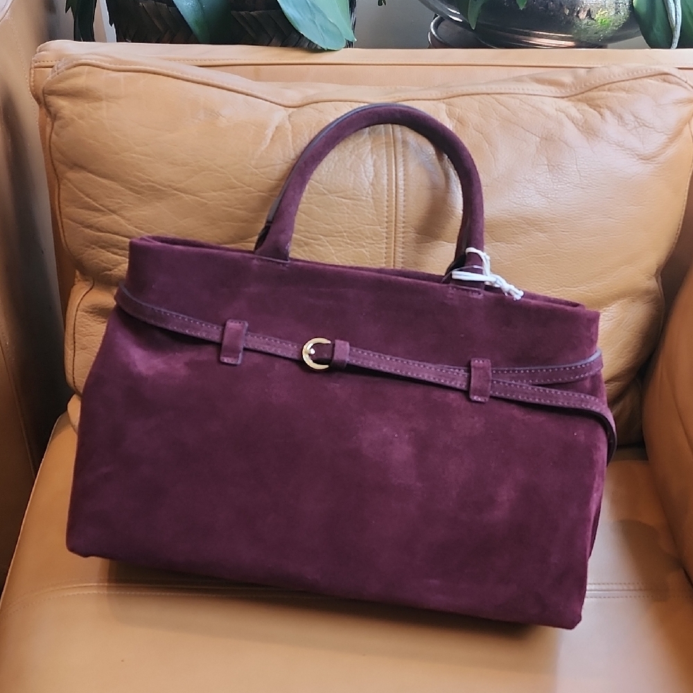 Elegant Purple Suede Women's Handbag